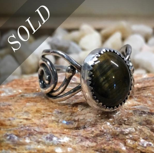 Tiger - Tiger Eye & Sterling Silver Ring