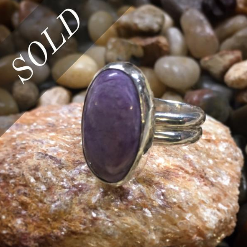 Custom Charoite & Sterling Silver Ring