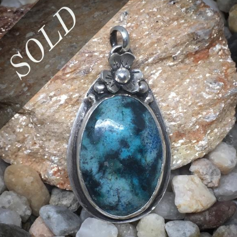 Posy - Chrysocolla & Sterling Silver Necklace Posy