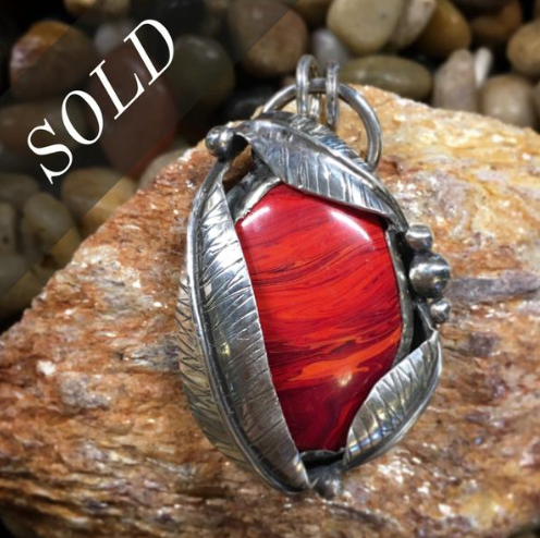 Blaire - Slag Glass & Sterling Silver Necklace