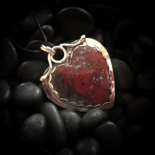 CARA PENDANT   Part of my "DRhew in Love" Collection, this pendant is made of a Sonoran Sunset heart set in Argentium sterling silver.