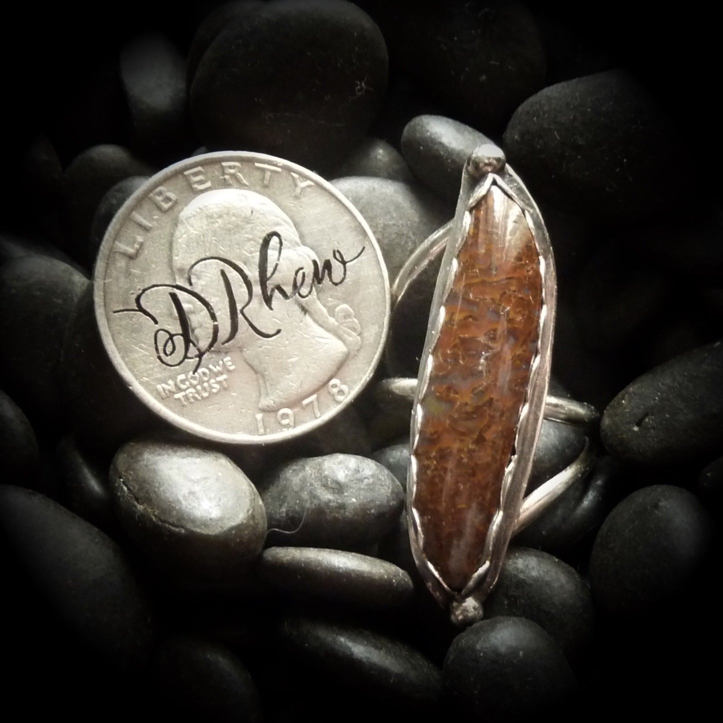 Morla - Dino Bone & Sterling Silver Ring