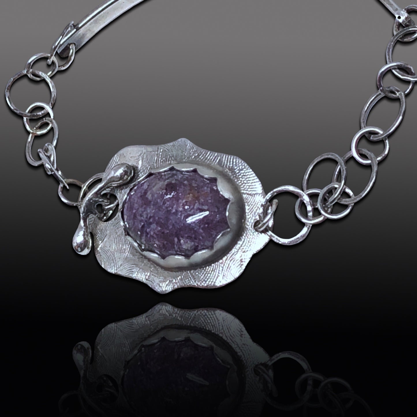 Tab - Charoite & Sterling Silver Bracelet