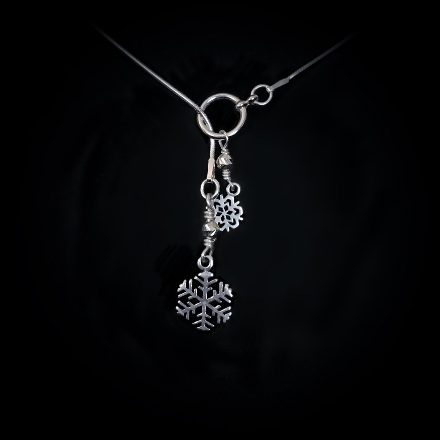 Snowflake Sterling Silver Lariat Necklace
