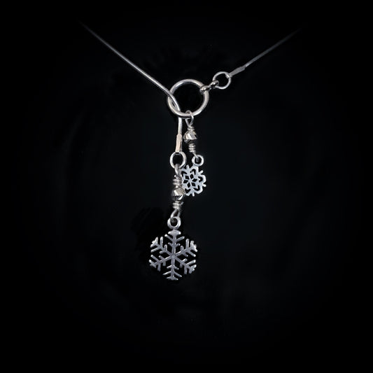 Snowflake Sterling Silver Lariat Necklace