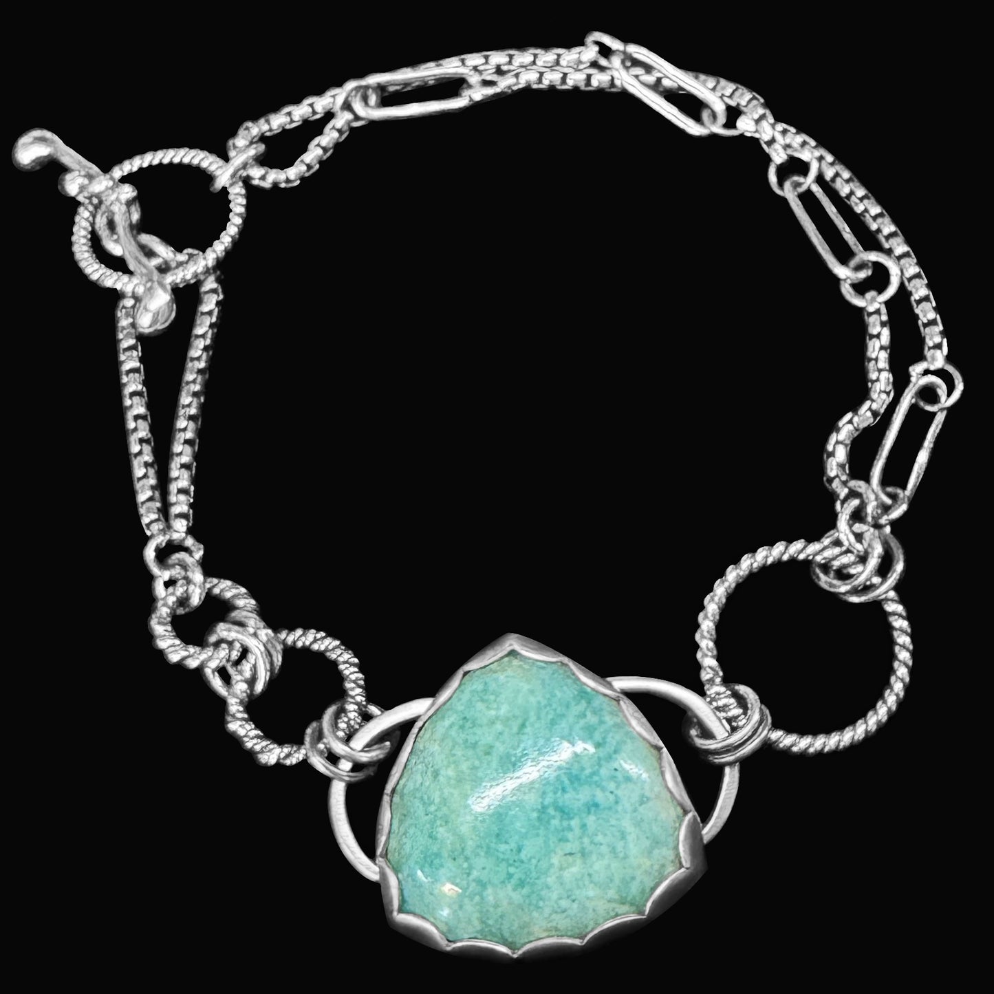 "Orrin" Amazonite  and Sterling Silver Bracelet