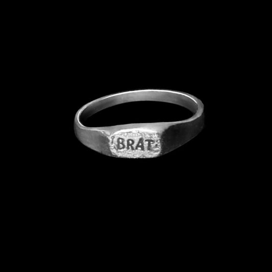 "Brat" Sterling Silver Bar Ring