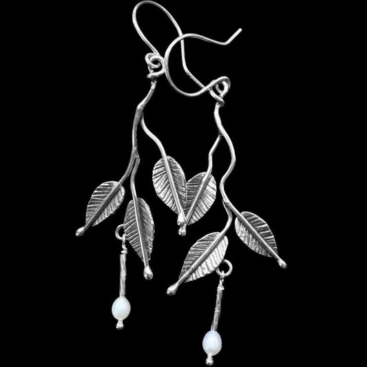 Pearl and Sterling Silver Earrings