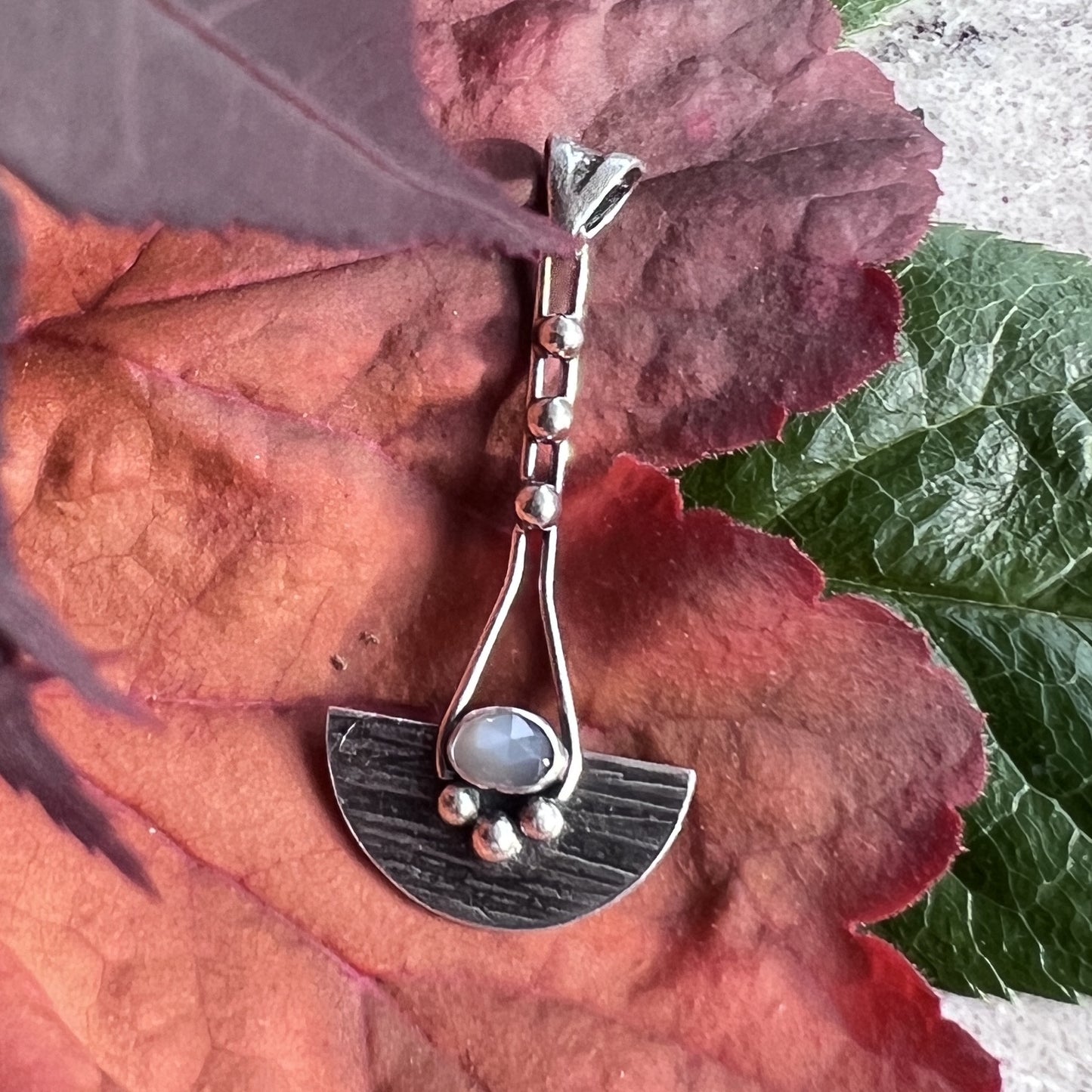 "Lasalle" Handmade Grey Moonstone & Sterling Silver Necklace