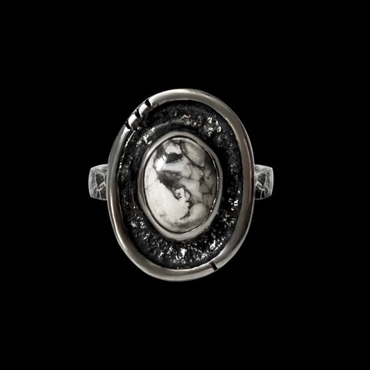 "Alana" Howlite Sterling Silver Ring