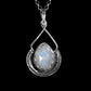 Rainbow Moonstone & Sterling Silver Necklace