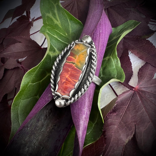 "Chitra" Carnelian and Sterling Silver Ring