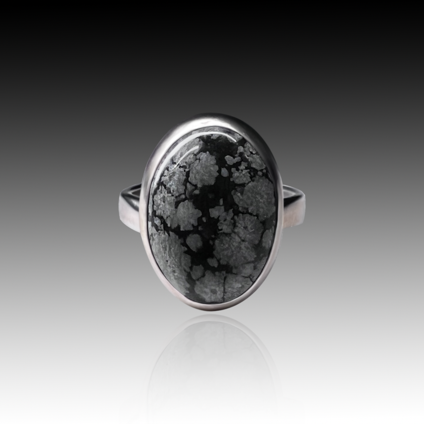 Yas - Snowflake Obsidian Sterling Silver Ring