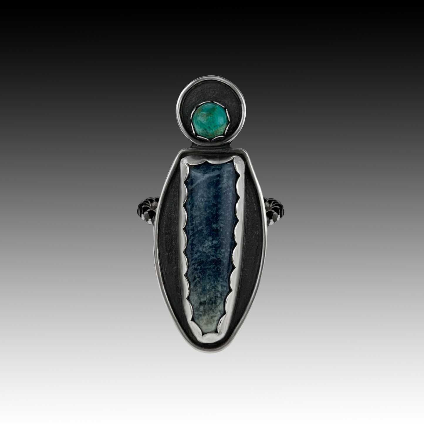"Matryoshka" - Turquoise and Lapis Lazuli Ring
