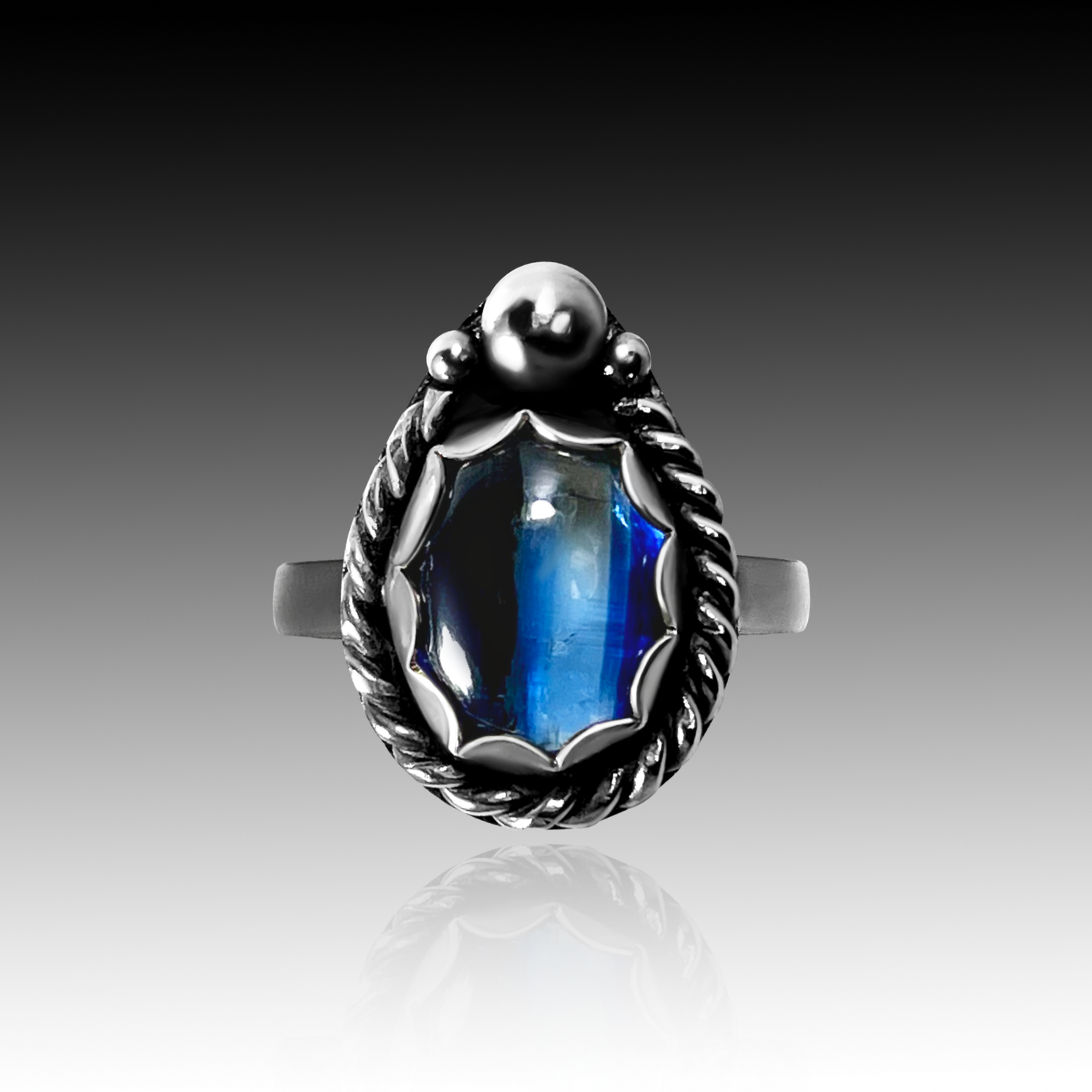 "Pthalo" Kyanite and Sterling Silver Ring