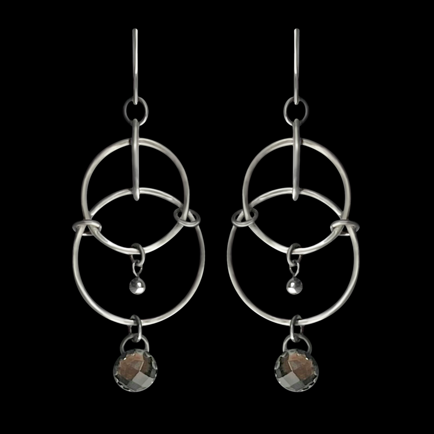Smoky Topaz and Sterling Silver Earrings