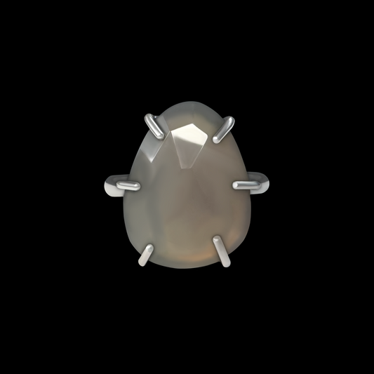 "Dierdre" Grey Chalcedony and Sterling Silver Ring