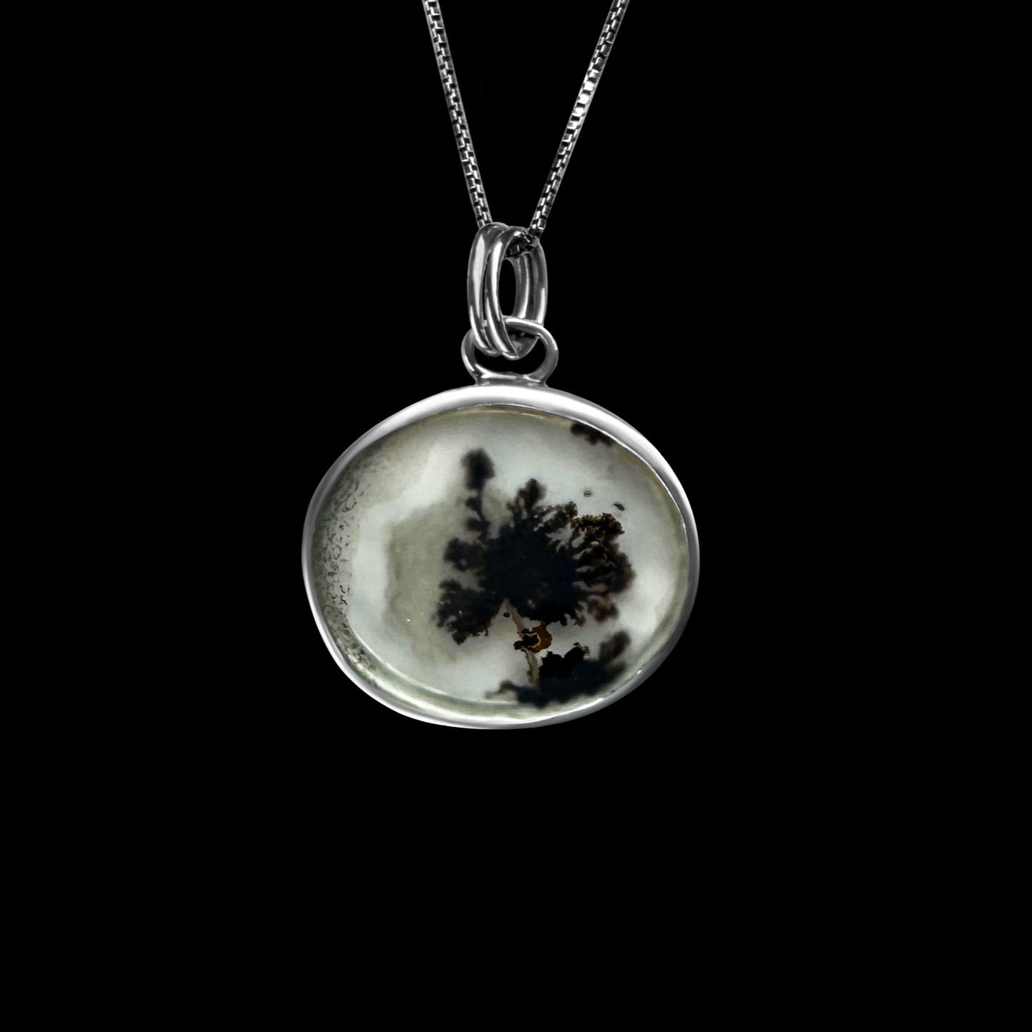"Lasha" Dendritic Agate & Sterling Silver Necklace