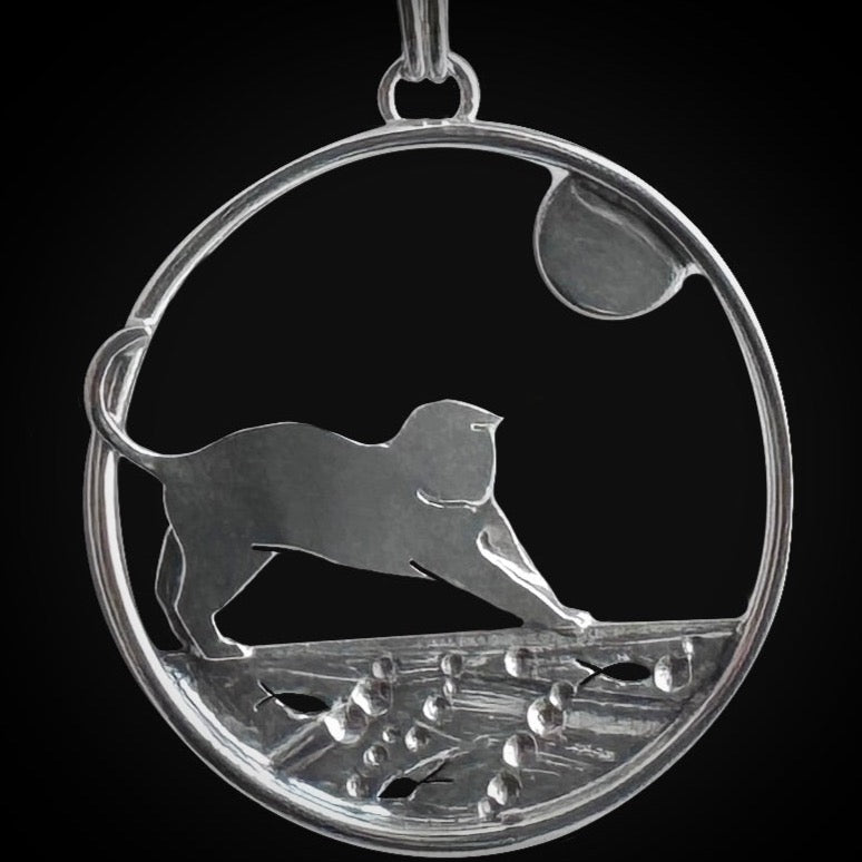 Goldie - Ice-Fishing Cat Sterling Silver Necklace