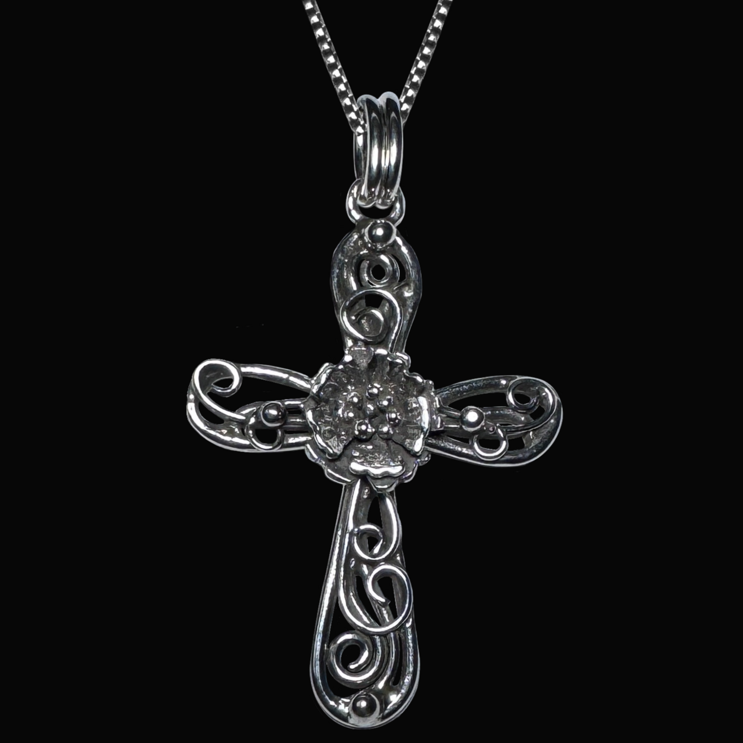 "Sofia" Sterling Silver Cross Necklace