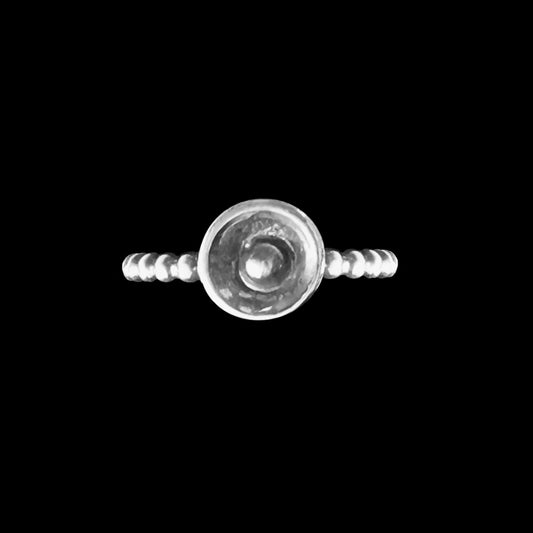Sterling Silver Ball in a Cup Ring