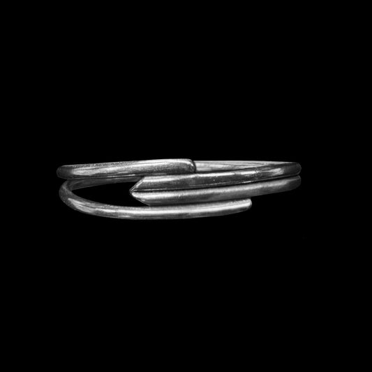 Two In, Two Out Sterling Silver Ring