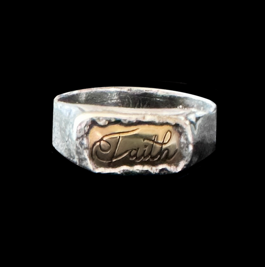 "Faith" Sterling Silver Bar Ring