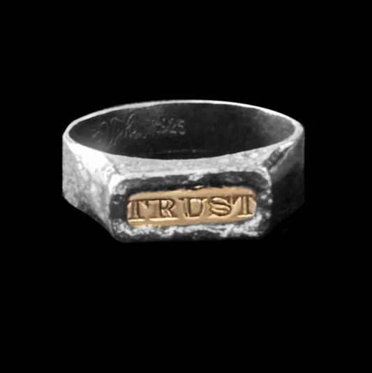 "Trust" Sterling Silver Bar Ring