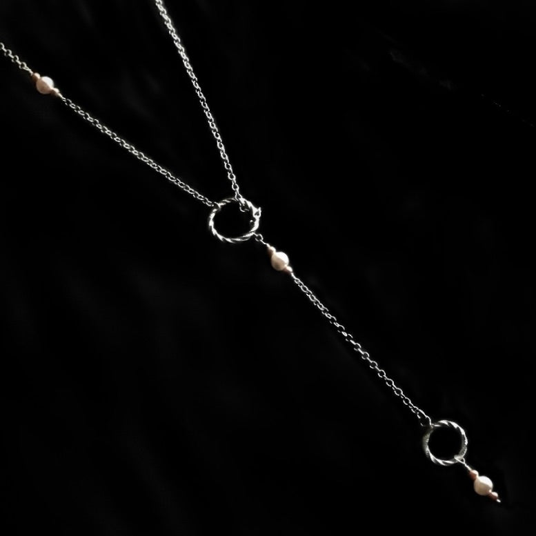 Disa - Swarovski and Pearl Lariat Necklace