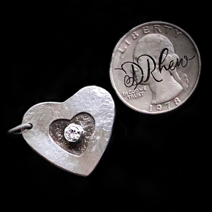 Ardor - Cubic Zirconia & Sterling Silver Heart Necklace