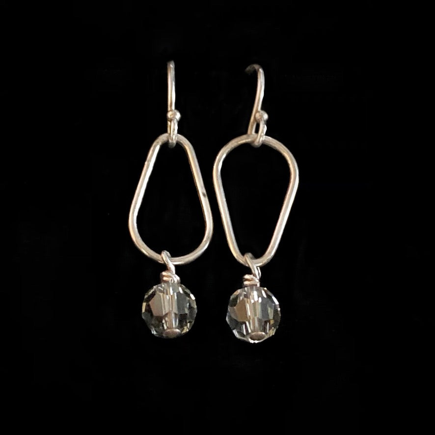 Handmade Swarovski Crystal & Reclaimed Sterling Silver Earrings