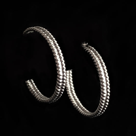 Sterling Silver Double Twisted Hoop Earrings