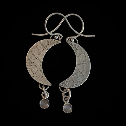 Handmade Moonstone & Sterling Silver Earrings