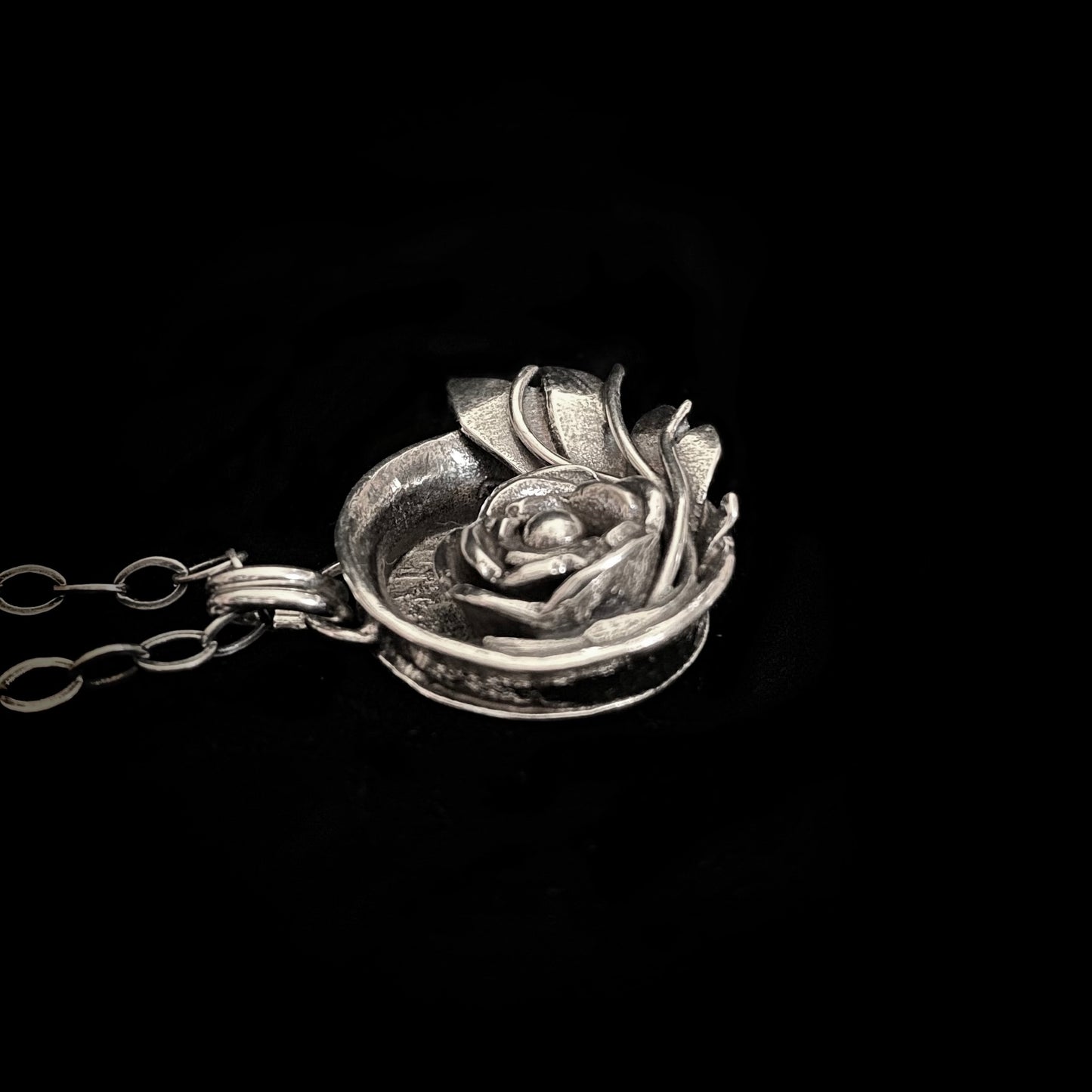 Kadin - Hand-Fabricated Sterling Silver Rose Necklace