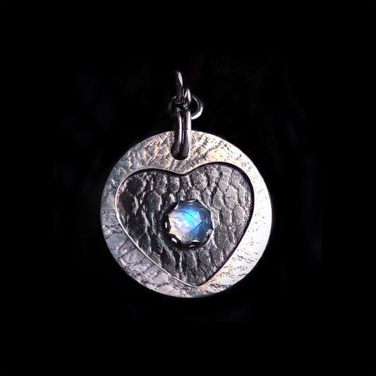 Smitten - Moonstone & Sterling Silver Heart Necklace