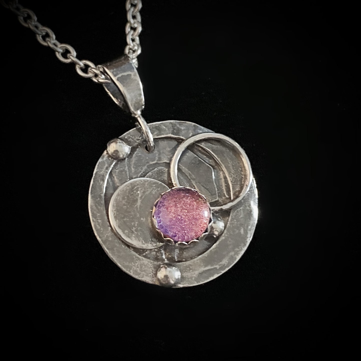 Orbit -  Art Glass & Sterling Silver Necklace