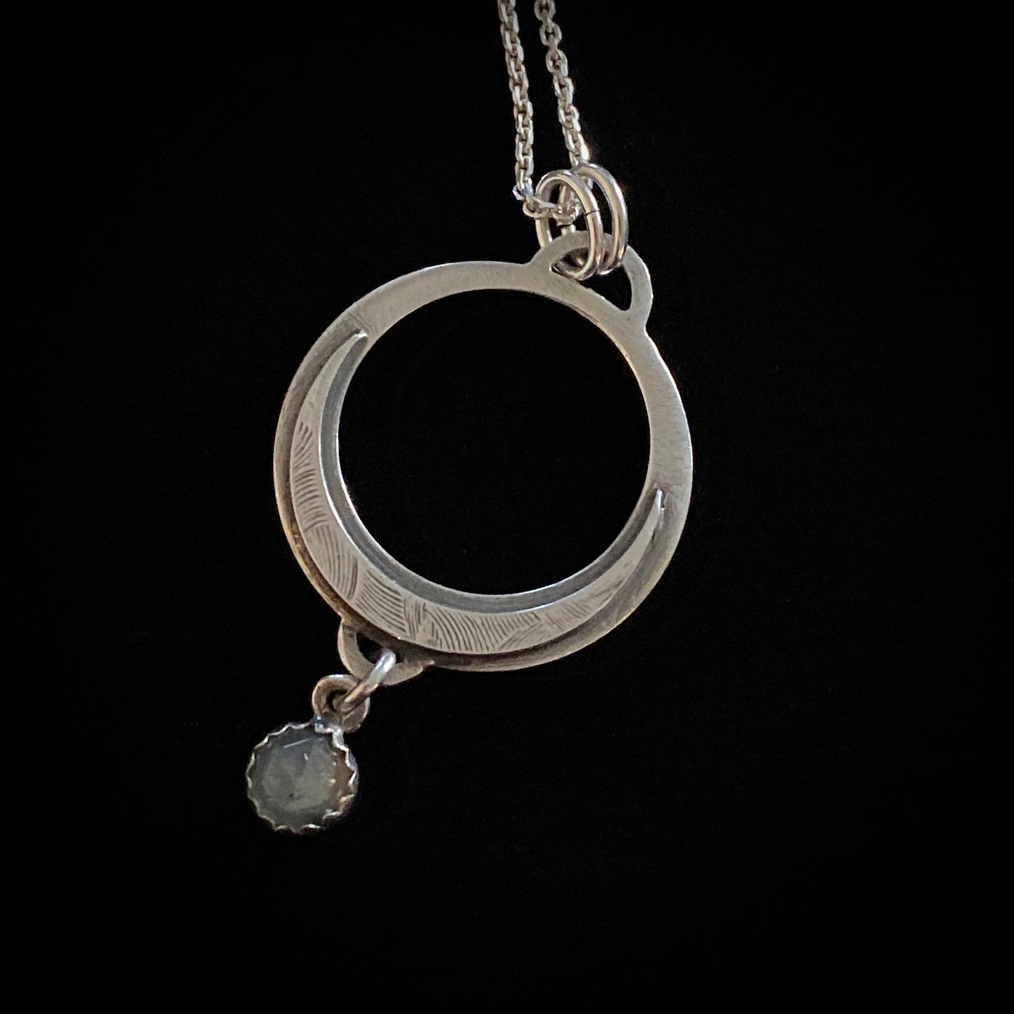 Sailor - Labradorite Moon Necklace in Sterling Silver