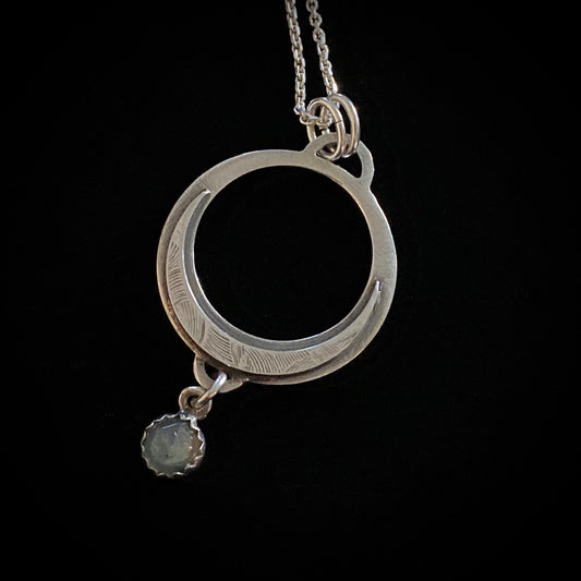 Sailor - Labradorite Moon Necklace in Sterling Silver