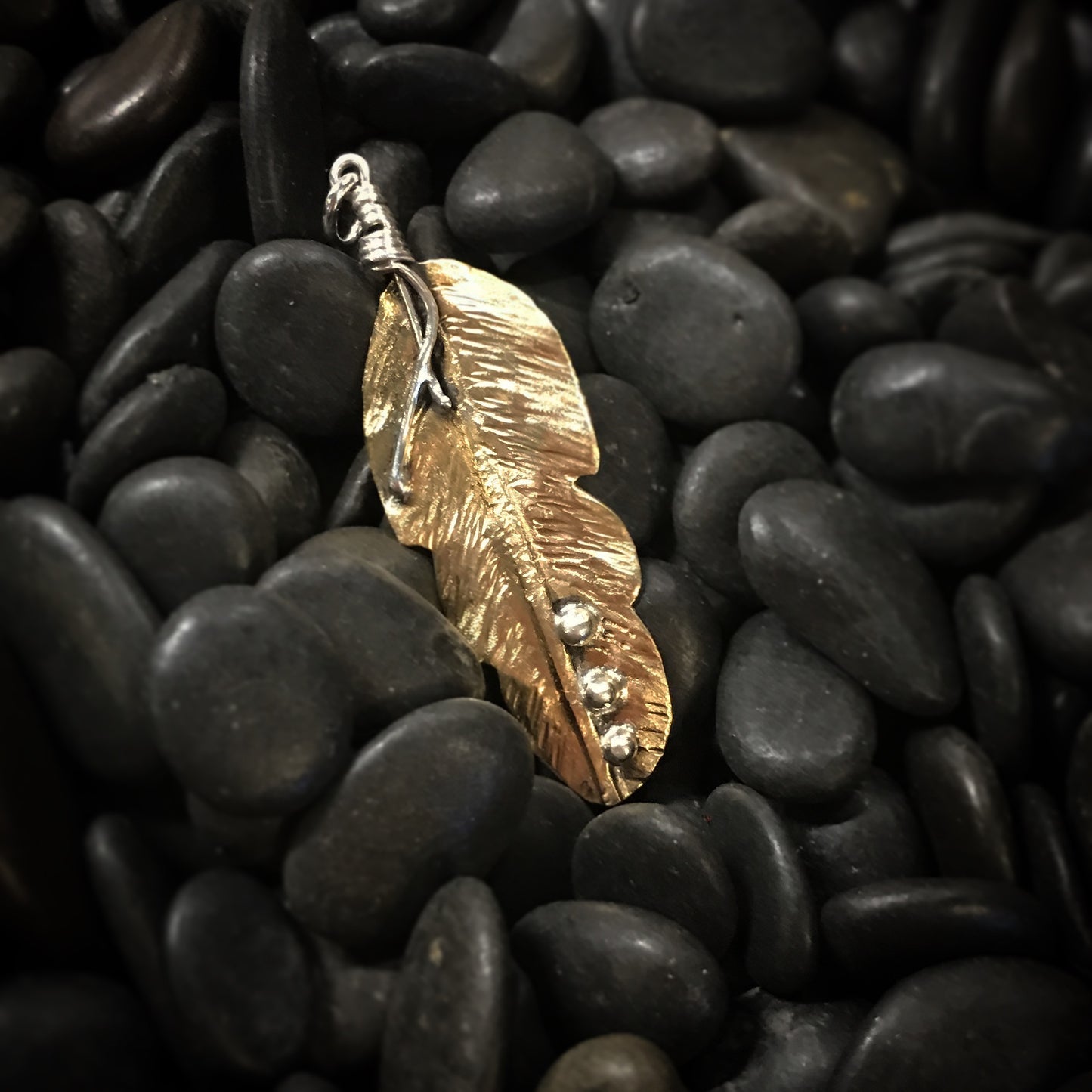 Lark - Mixed Metal Feather Necklace
