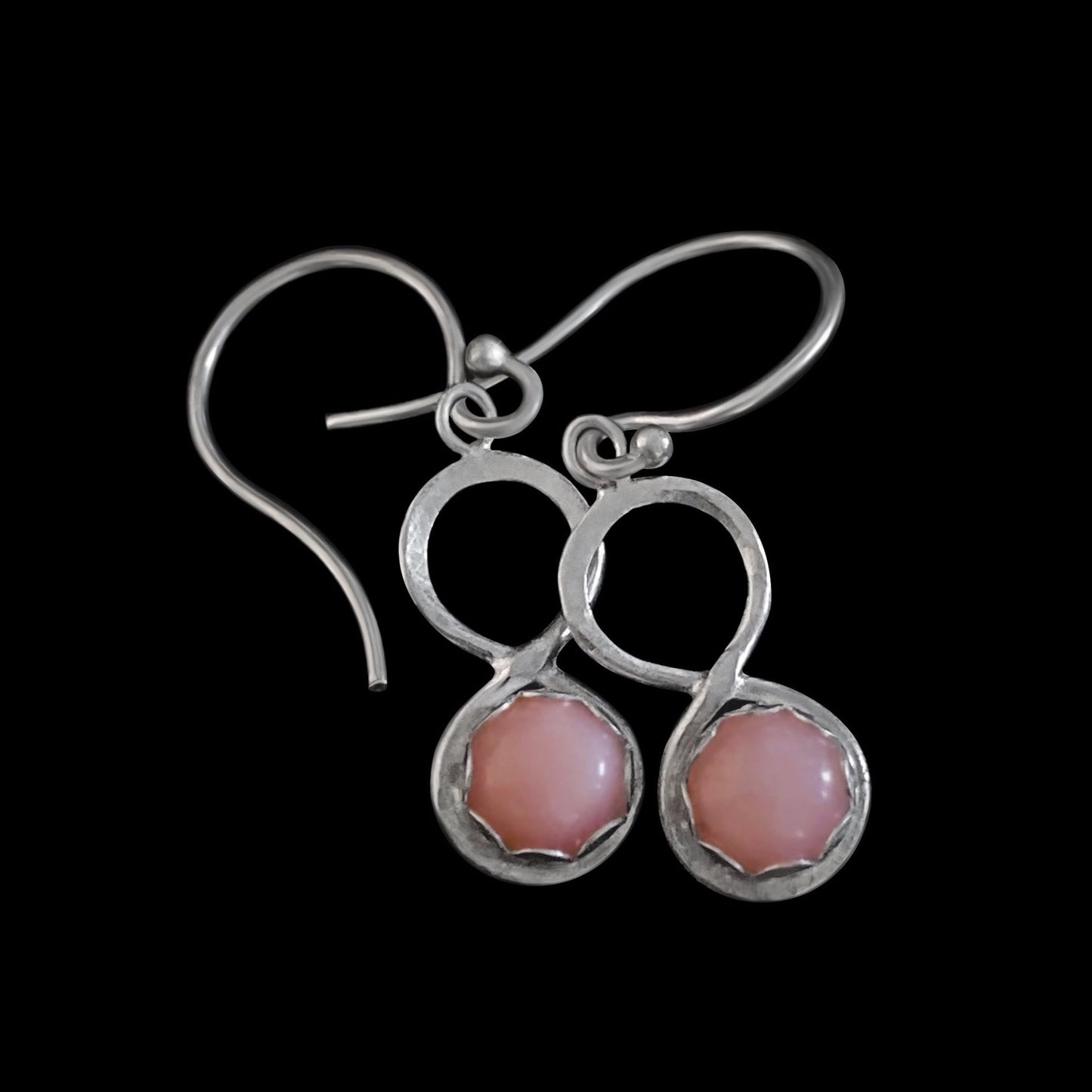 Cerys - Pink Opal & Sterling Silver Earrings