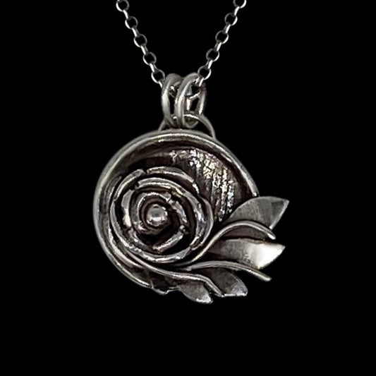 Kadin - Hand-Fabricated Sterling Silver Rose Necklace