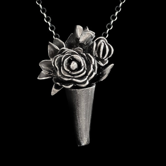 "Reina" Sterling Silver Bouquet Necklace