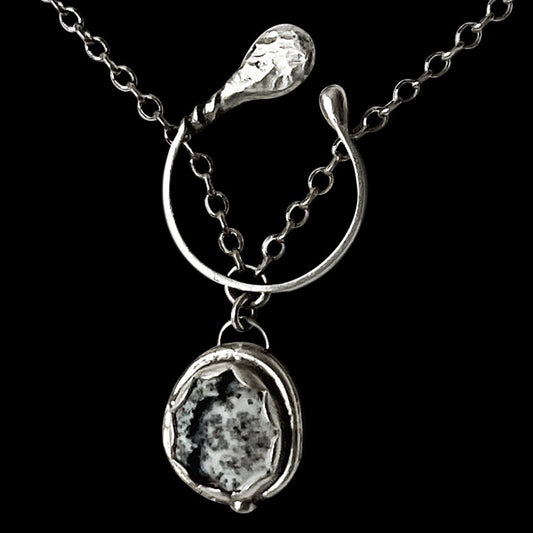 Peak - Dendritic Opal Sterling Silver Necklace