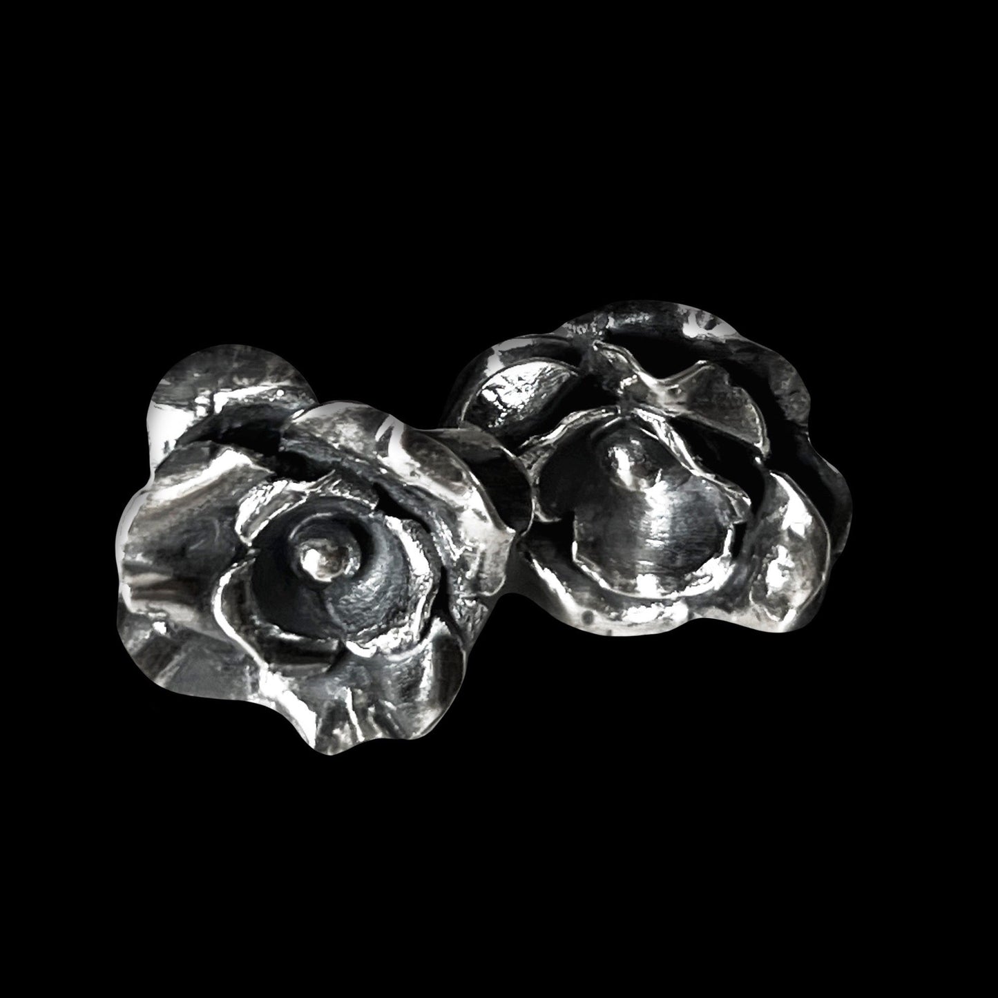Sterling Silver Rose Earrings