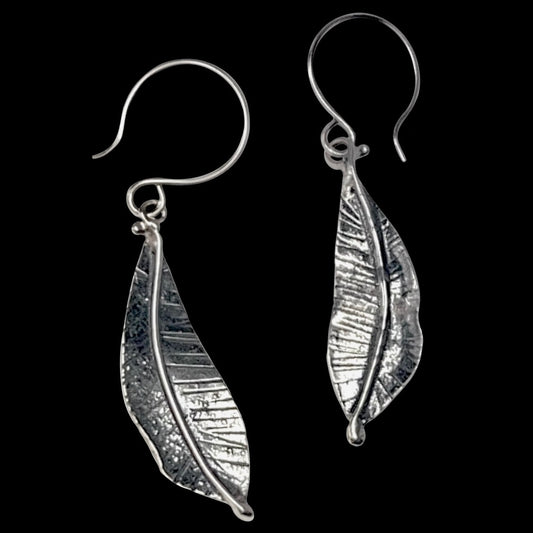 Sterling Silver Leaf Earrings