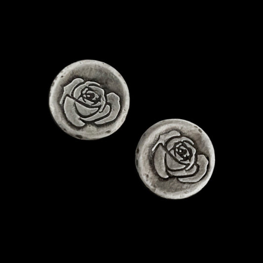 Sterling Silver Rose Stud Earrings