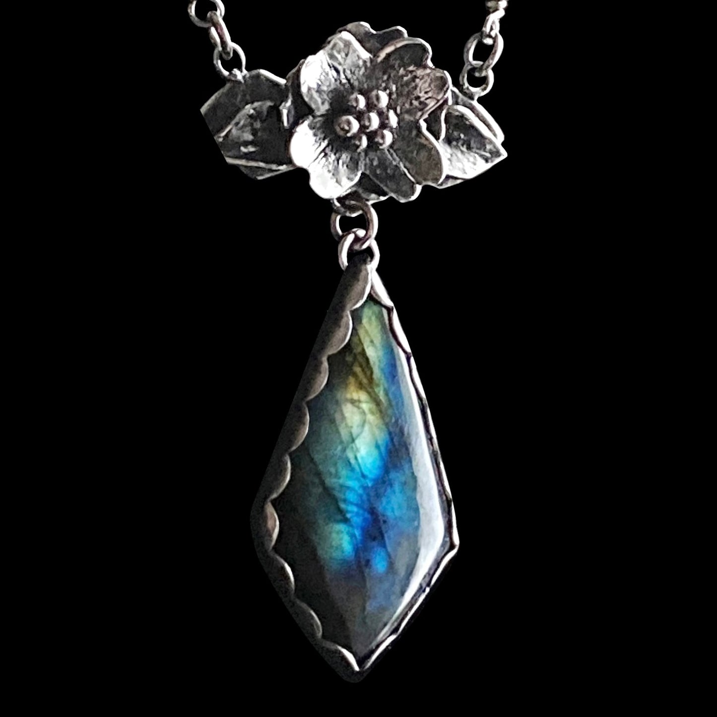 'Aurora" Labradorite in Sterling Silver Necklace