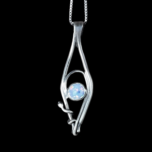 Petit - Lab Opal & Sterling Silver Necklace