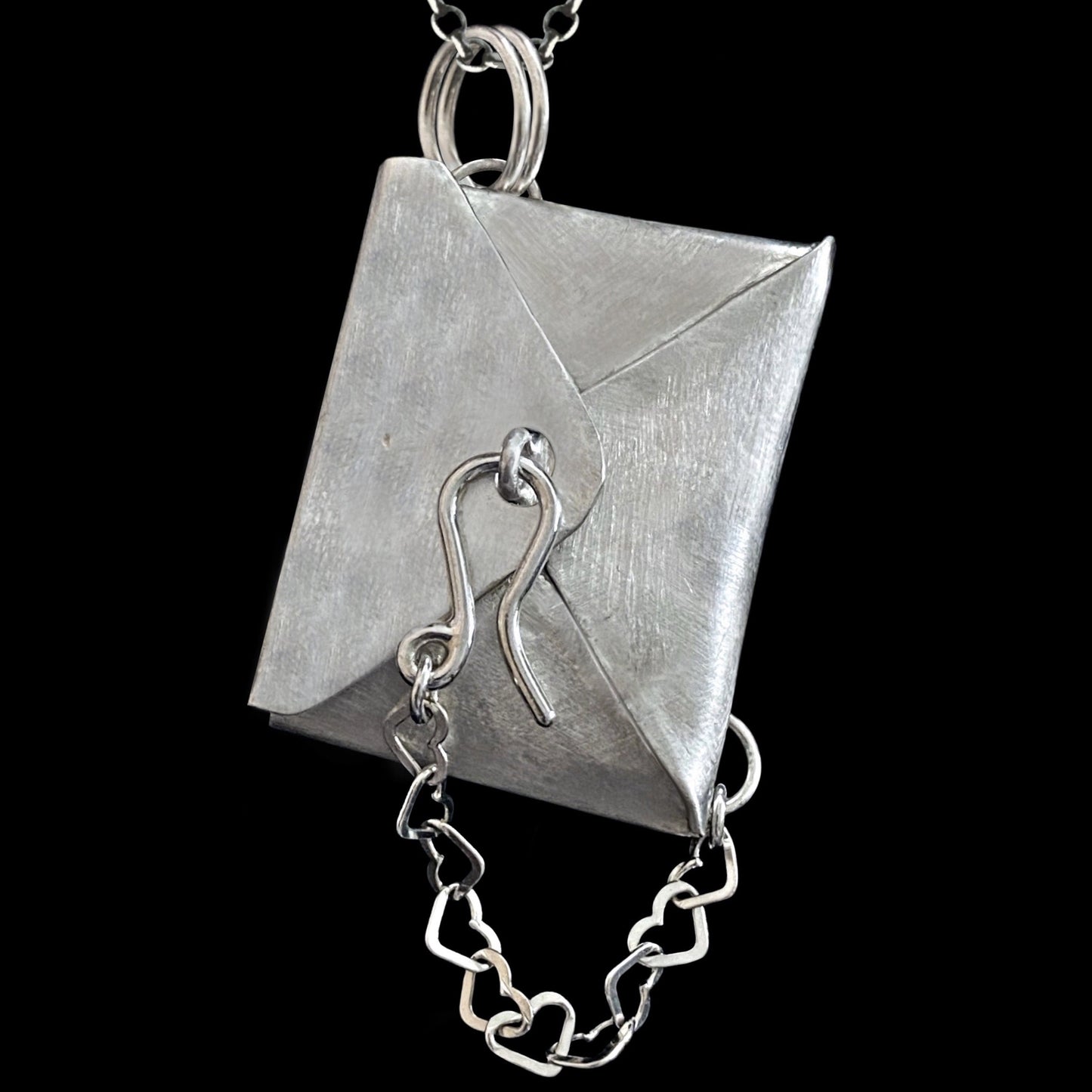 Hermione - Sterling Silver Envelope Locket Necklace