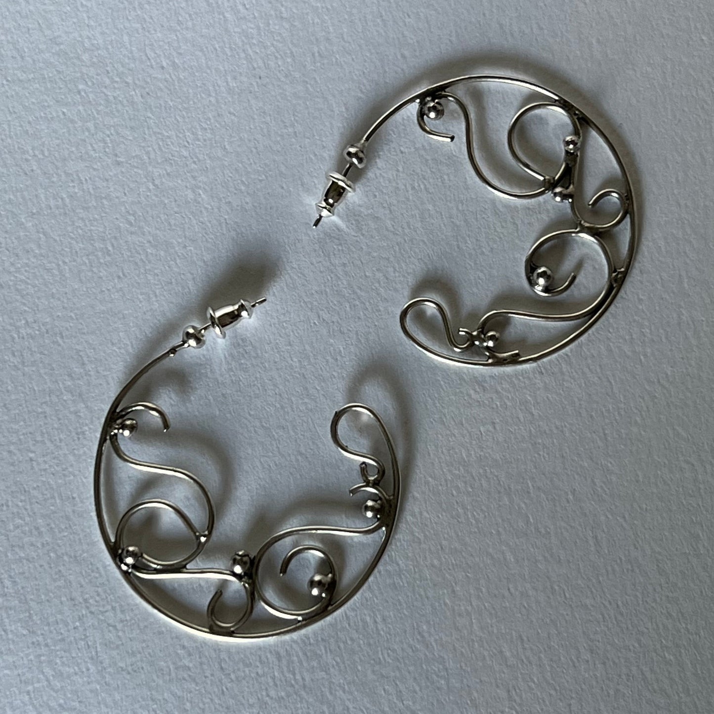 Scroll Swirl Hoop Earrings